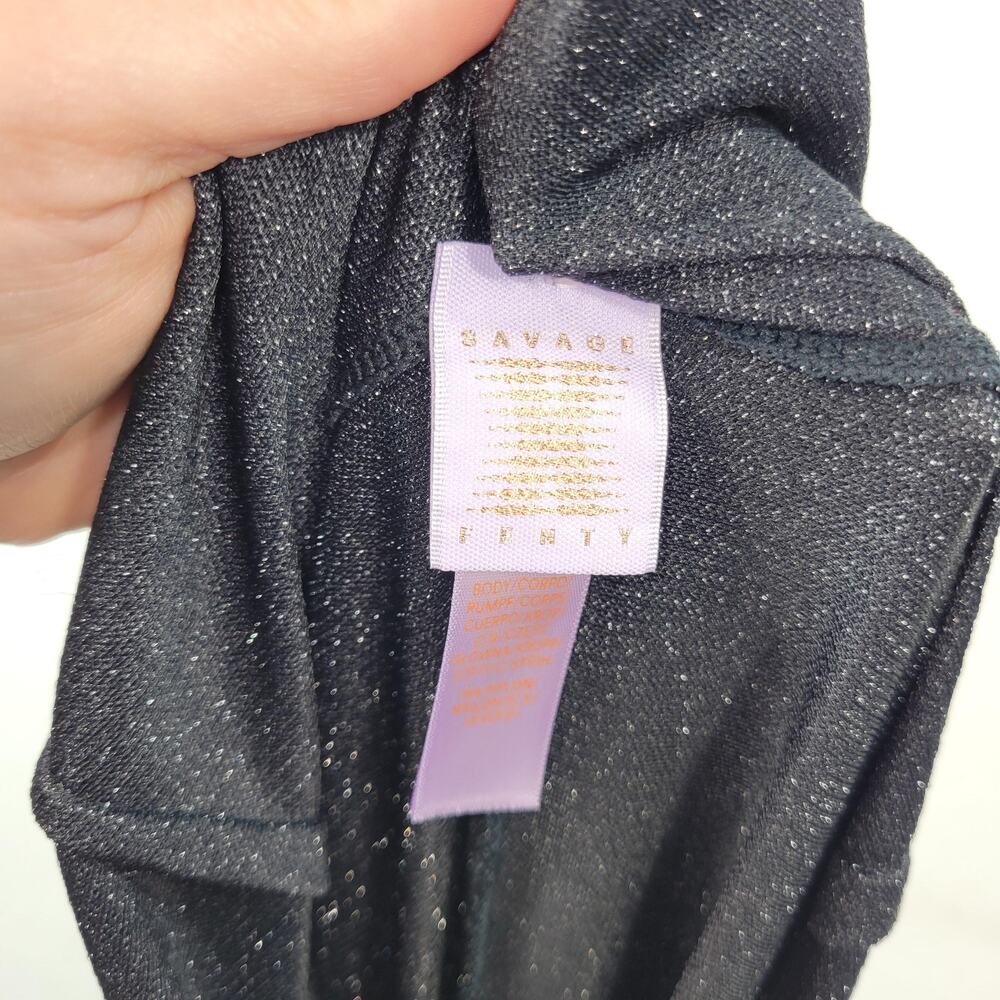 Savage x Fenty Sleep & Shine Sparkle Black Hooded Jumpsuit Women Size XL - Picture 7 of 12